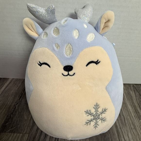Squishmallows Fabiola Winter Deer Plush Jazwares 2022 Purple Glitter Antlers - Picture 1 of 4